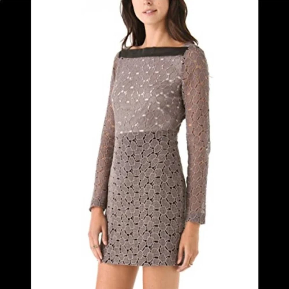 Diane Von Furstenberg Sarita Leather & Lace Dress-Mint condition!